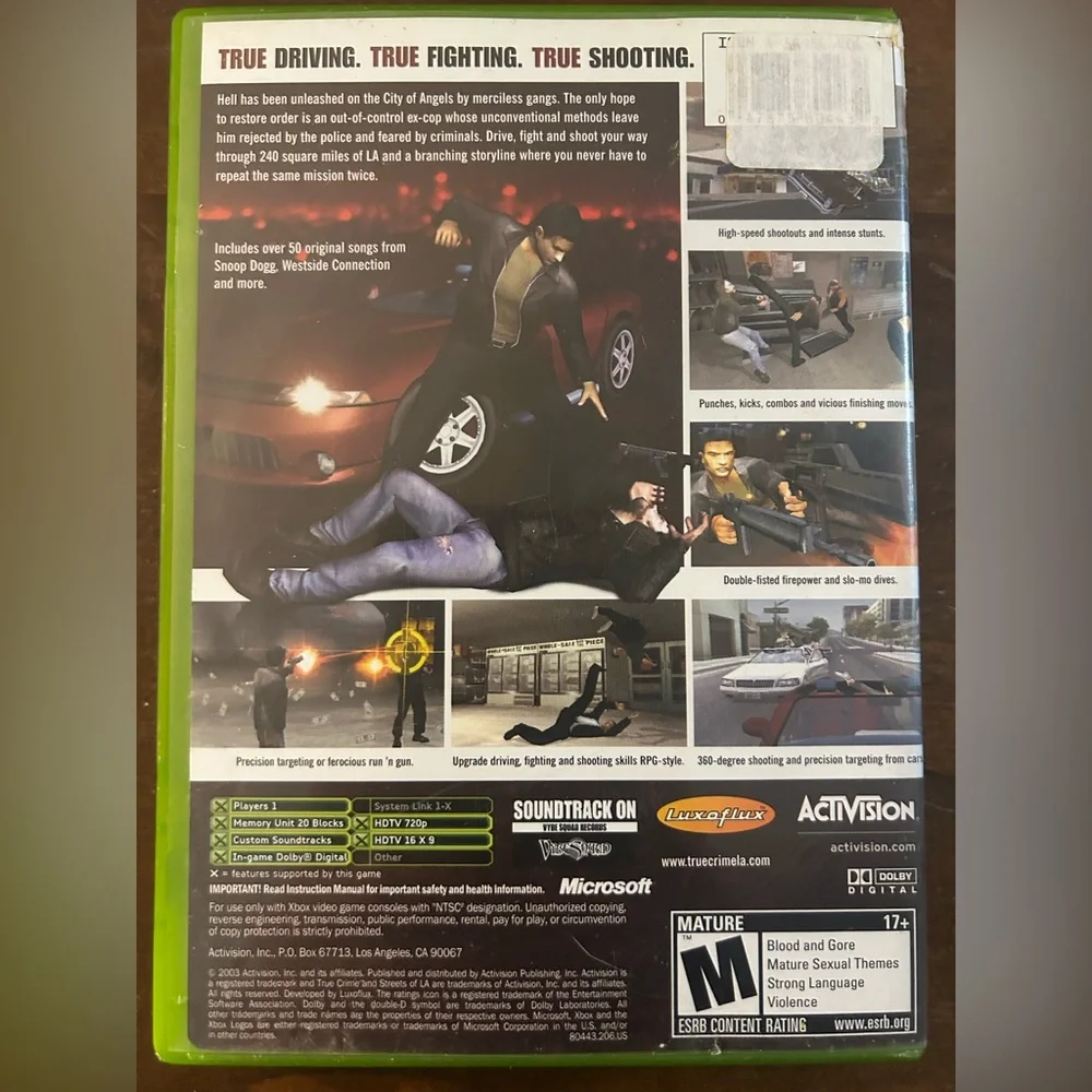 Pre-Owned CIB True Crime Streets of LA Video Game by Activision for OG Xbox